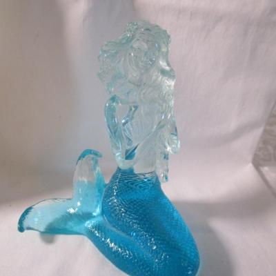 Blue clear aqua Mermaid acrylic figurine