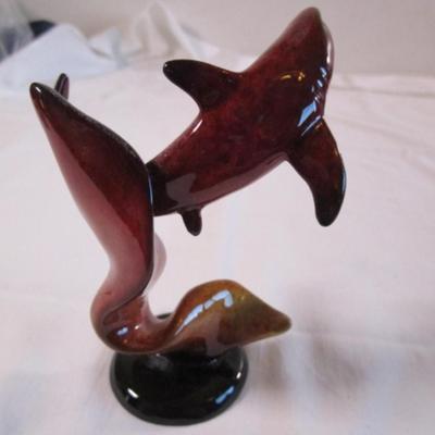 Shark iridescent glass figurine