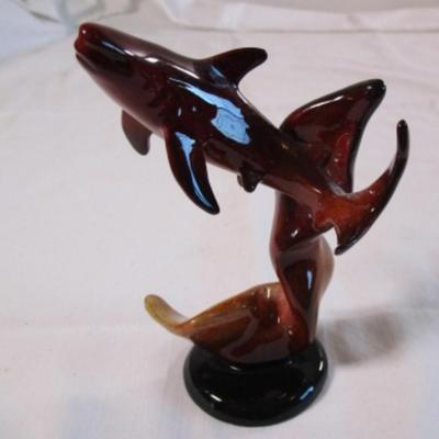 Shark iridescent glass figurine