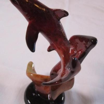 Shark iridescent glass figurine