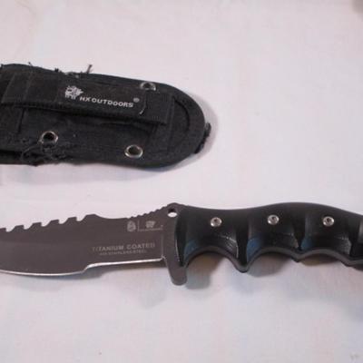 HX Outdoors knife with cloth sheath