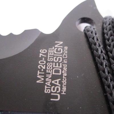 MTech serrated edge with black cord-wrapped handle