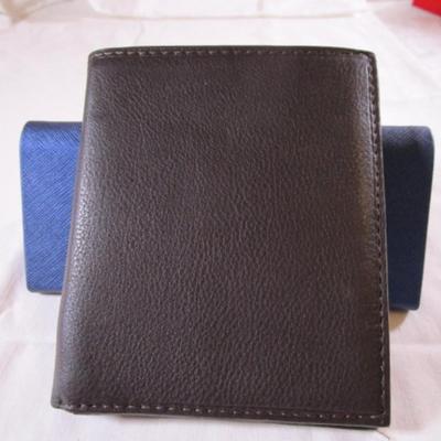 Black hand-crafted leather wallet