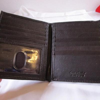 Black hand-crafted leather wallet