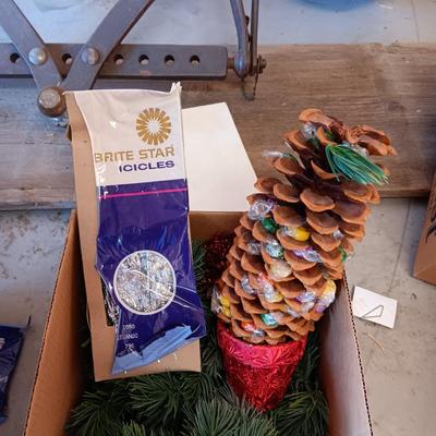 SW STYLE TILE ORNAMENTS, PINECONE CANDY TREE, VINTAGE TINSEL AND MORE
