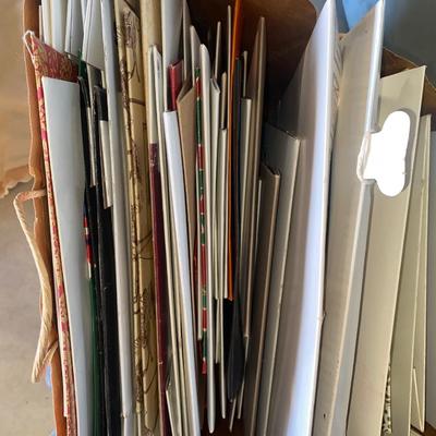 6-1/2’ CHRISTMAS TREE, HUGE BOX OF OLD CHRISTMAS LIGHTS AND A BUNCH OF GIFT BOXES