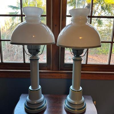 Vianna France Twin Vintage Blue Lamps
