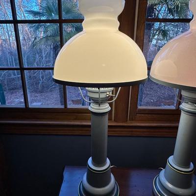 Vianna France Twin Vintage Blue Lamps