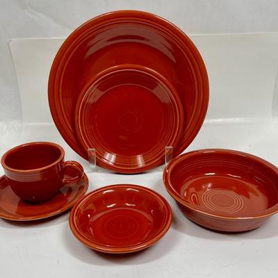 Fiestaware Place Setting Persimmon 6 pc Plates Bowls Cup & Saucer