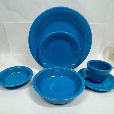 Fiestaware Place Setting Peacock 6 pc Plates Bowls Cup & Saucer