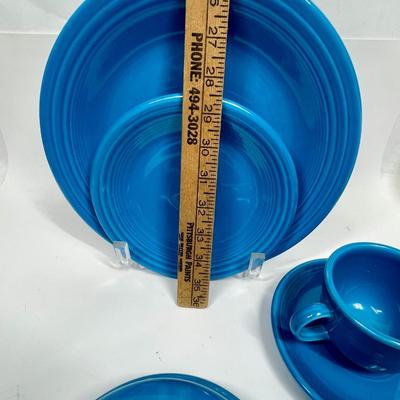 Fiestaware Place Setting Peacock 6 pc Plates Bowls Cup & Saucer