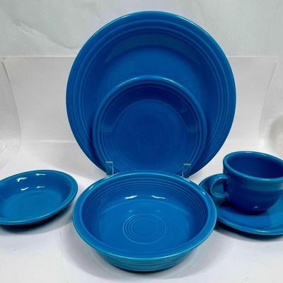Fiestaware Place Setting Peacock 6 pc Plates Bowls Cup & Saucer