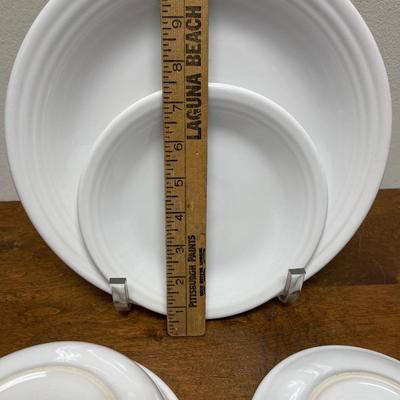 Fiestaware Place Setting White 5 pc Plates Bowls Cup & Saucer
