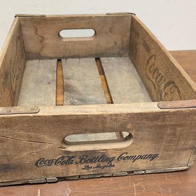 Vintage Wooden Coca-Cola Bottle Crate Black Script Coke Wood Box