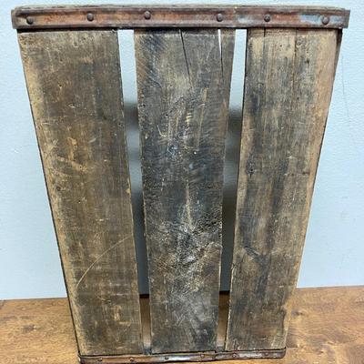 Vintage Wooden Coca-Cola Bottle Crate Black Script Coke Wood Box