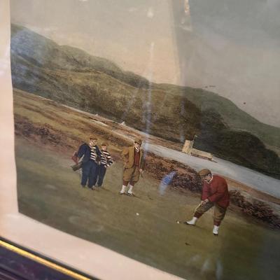 Sale Photo Thumbnail #1072: FRAMED GOLF PRINT TRIO 27X34 DOUGLAS ADAMS