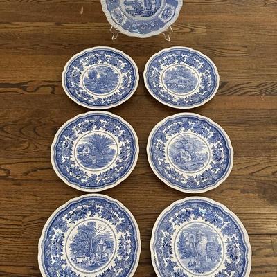 THE SPODE BLUE ROOM COLLECTION DINNER PLATE LOT