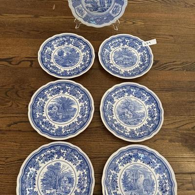 THE SPODE BLUE ROOM COLLECTION DINNER PLATE LOT