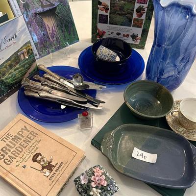 GARDEN BOOKS, GLASS WARE LOT