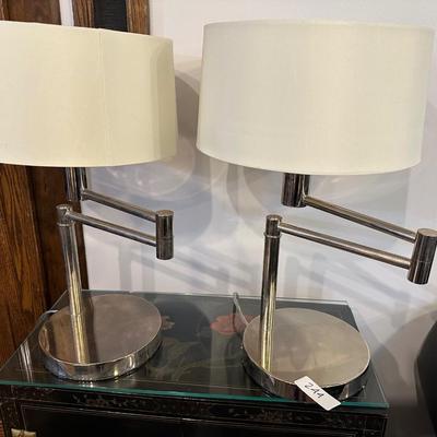 PAIR RALPH LAUREN CHROME LAMPS