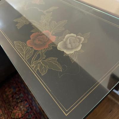 PAIR ASIAN NIGHTSTANDS BLACK LAQUER