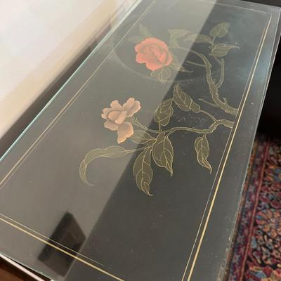 PAIR ASIAN NIGHTSTANDS BLACK LAQUER