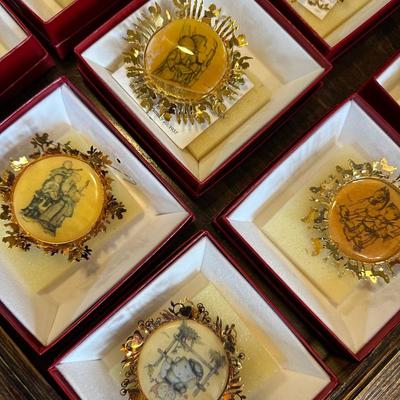 HUMMEL GOLD CHRISTMAS ORNAMENT LOT