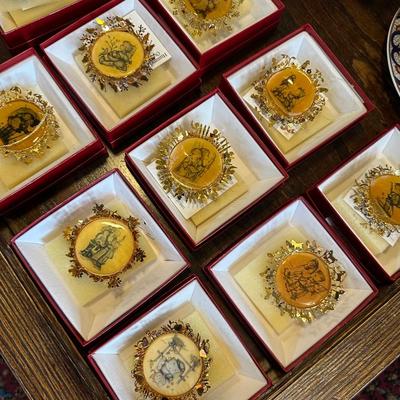 HUMMEL GOLD CHRISTMAS ORNAMENT LOT