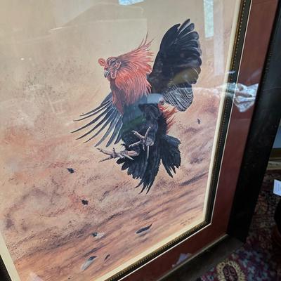 FRAMED GAMECOCK ART