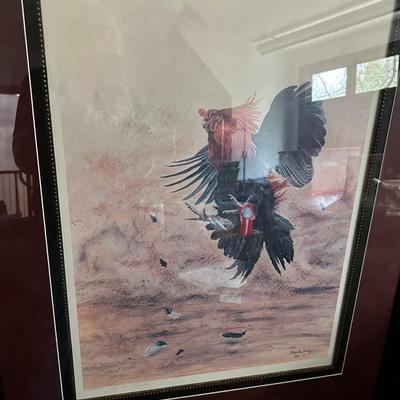 FRAMED GAMECOCK ART
