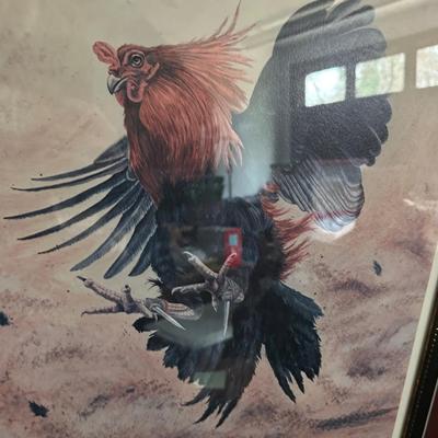 FRAMED GAMECOCK ART