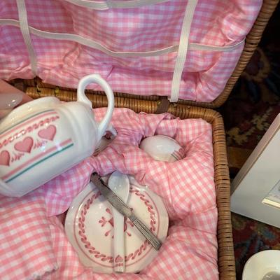 DOLLS, TEA SETS, CRADLE FOR DOLL, CHILDS ROCKER