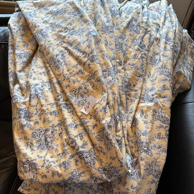 4 PANELS YELLOW TOILE CURTAINS