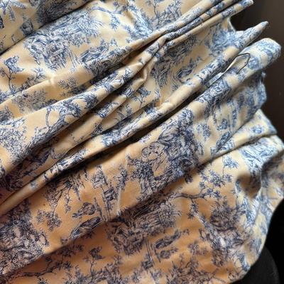 4 PANELS YELLOW TOILE CURTAINS