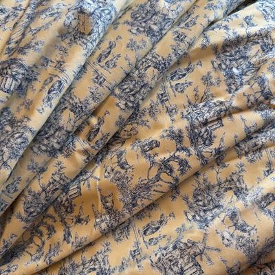 4 PANELS YELLOW TOILE CURTAINS