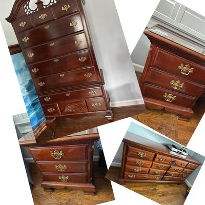 Highboy, nightstands and dresser lot