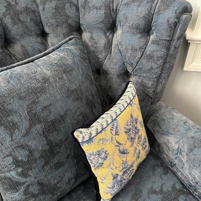 BLUE UPHOLSTERED CHAIR