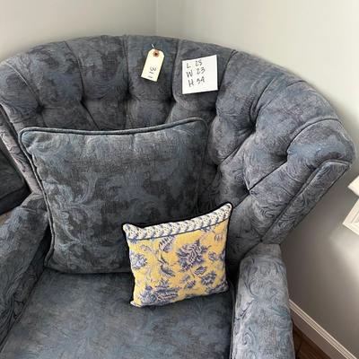 BLUE UPHOLSTERED CHAIR