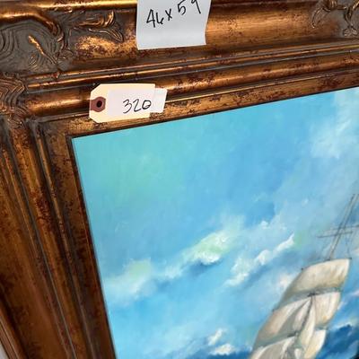 FRAMED SHIP PAINTING