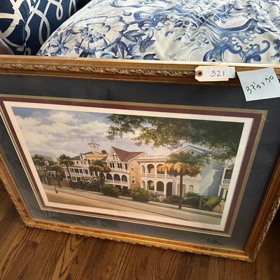 FRAMED CHARLESTON PRINT LOT