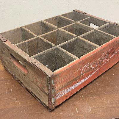 Vintage Red Coca-Cola Wooden 12 Bottle wood Coke Soda Crate