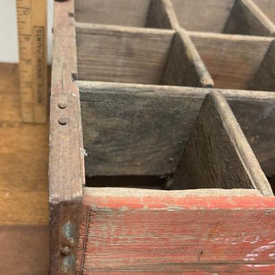 Vintage Red Coca-Cola Wooden 12 Bottle wood Coke Soda Crate