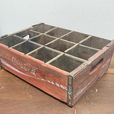 Vintage Red Coca-Cola Wooden 12 Bottle wood Coke Soda Crate