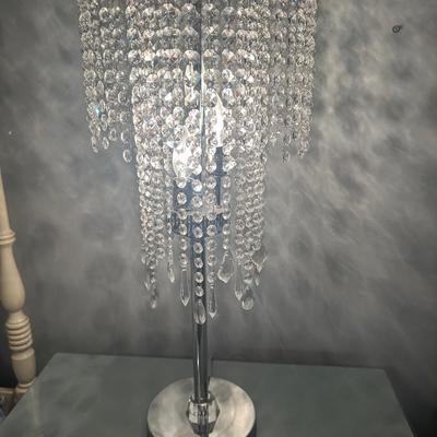 PAIR CHROME LAMPS 30"