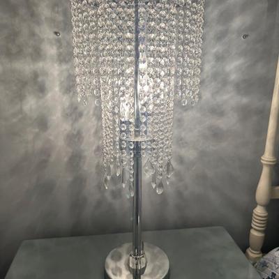 PAIR CHROME LAMPS 30"