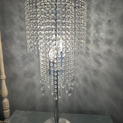 PAIR CHROME LAMPS 30"