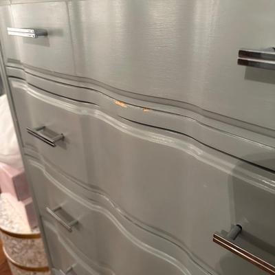 GRAY 5 DRAWER CHEST AS PICTURED