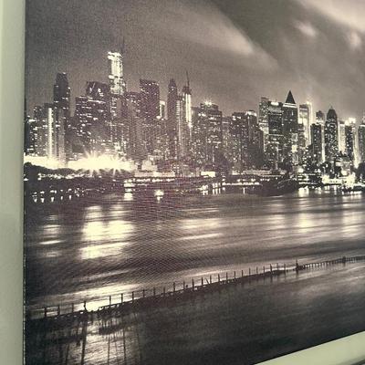 WRAPPED CANVAS FRAMED SKYLINE AS PICTURED