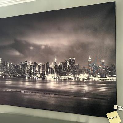 WRAPPED CANVAS FRAMED SKYLINE AS PICTURED