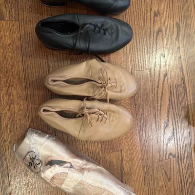TAP AND BALLET SHOES 3 PAIR 8 1/2